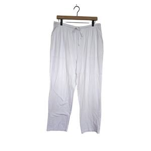 Women's Blair XL White Pants Drawstring Cotton Blend Spring Summer pockets